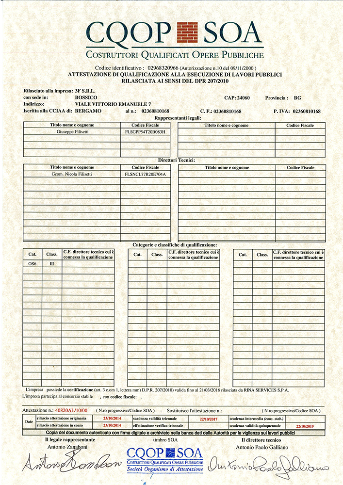 CQOP qualificazione 0S6 3&deg; cat 2014